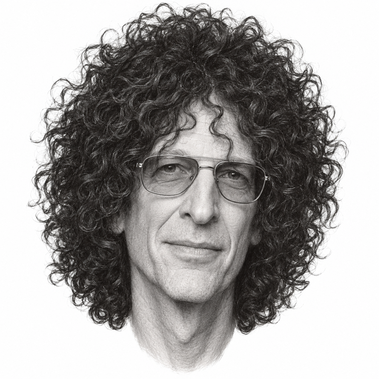 AI-generated pencil portrait of Howard Stern