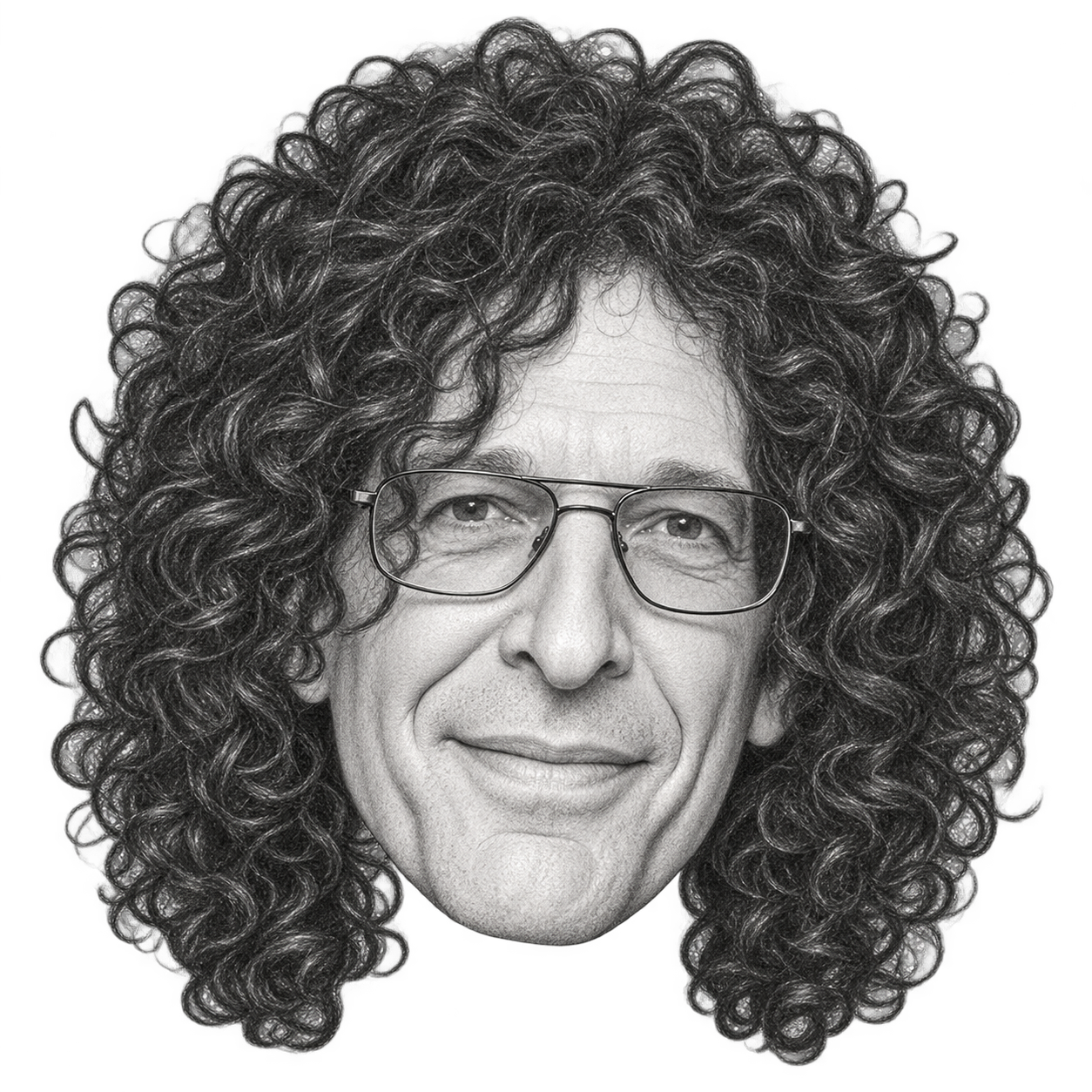 AI-generated pencil portrait of Howard Stern