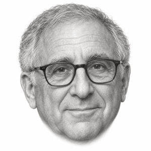 AI-assisted pencil head portrait of Irving Azoff