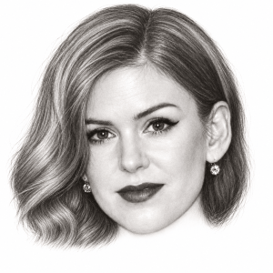 AI-assisted pencil portrait of Isla Fisher