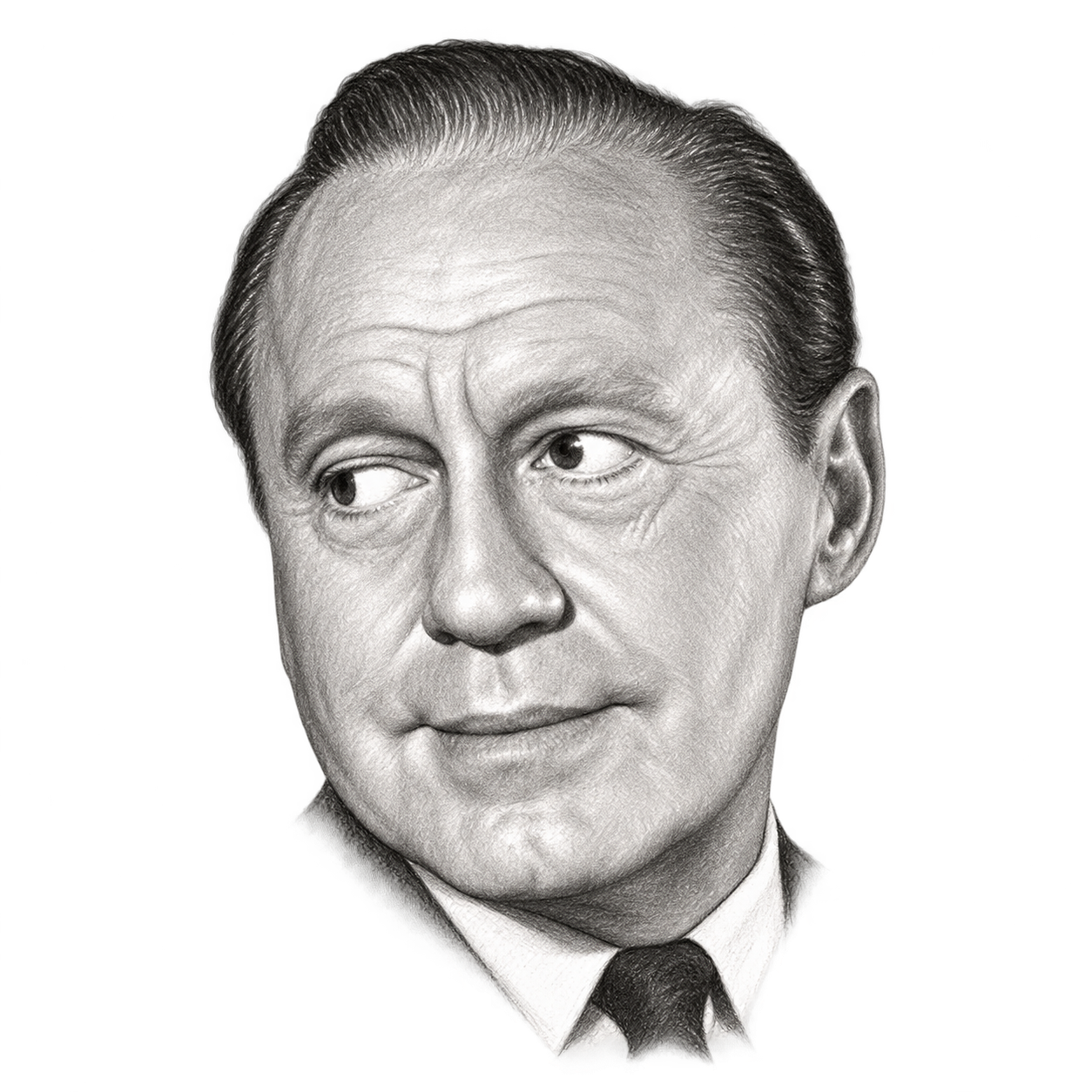 Pencil portrait of Jack Benny