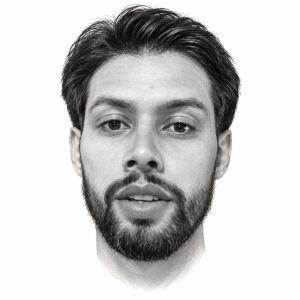 AI-assisted pencil portrait of Jackson Júnior