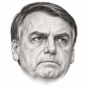 AI-generated pencil portrait of Jair Bolsonaro