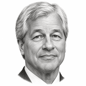 AI-generated pencil portrait of Jamie Dimon