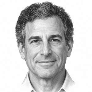 AI-generated pencil portrait of Jeffrey Swartz