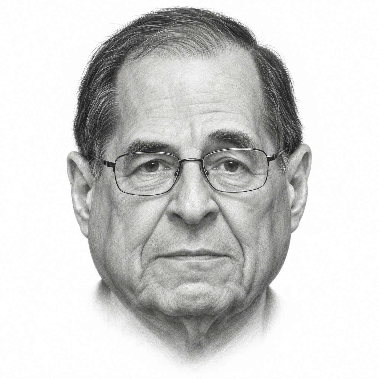 Pencil portrait of Jerry Nadler