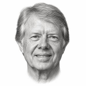 AI-generated pencil portrait of Jimmy Carter