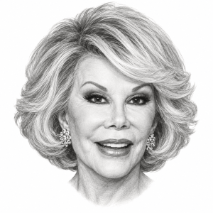 AI-generated pencil portrait of Joan Rivers