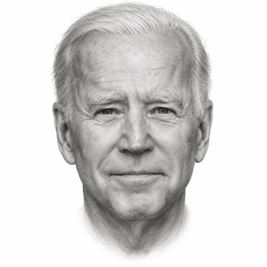 AI-generated pencil portrait of Joe Biden