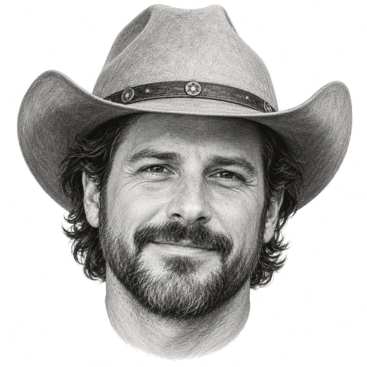AI-generated pencil portrait of Joe Buchanan