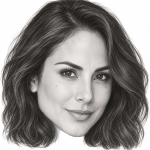 AI-assisted pencil head portrait of Johanna Fadul