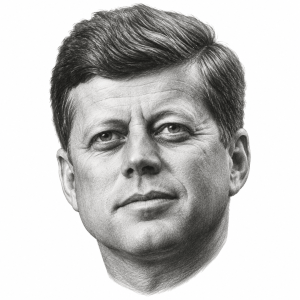 AI-generated pencil portrait of John F. Kennedy