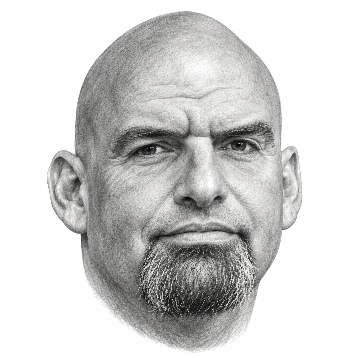 AI-generated head-only illustration of John Fetterman