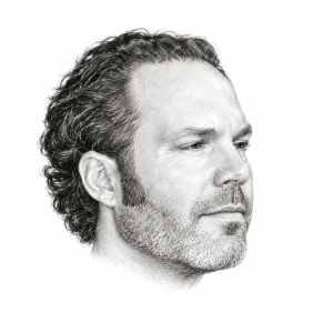 AI-assisted head-only pencil portrait of John Ondrasik