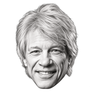 Pencil head portrait of Jon Bon Jovi