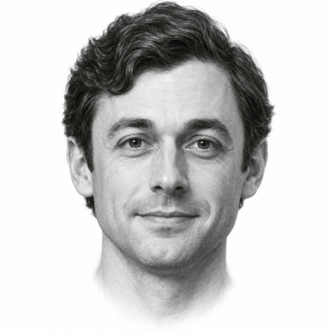 AI-generated pencil portrait of Jon Ossoff