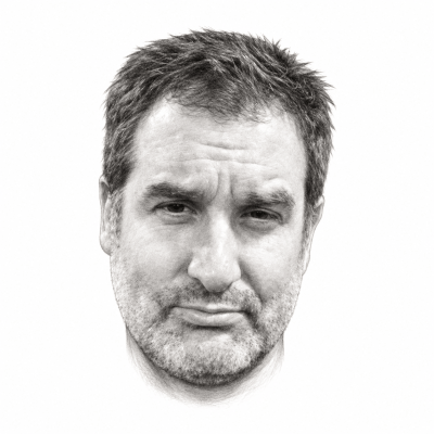 AI-assisted graphite portrait of Jordan Schaul, PhD