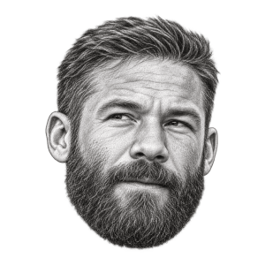 Pencil head portrait of Julian Edelman