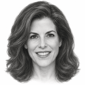 AI-generated pencil portrait of Julie Menin