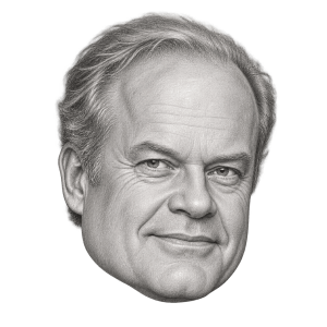 Pencil head portrait of Kelsey Grammer