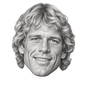 Pencil head portrait of Kevin Von Erich