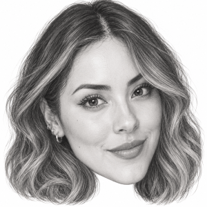 AI-assisted pencil head portrait of Kika Nieto