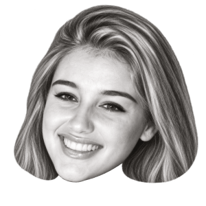 Head-only graphite portrait of Kim Edri