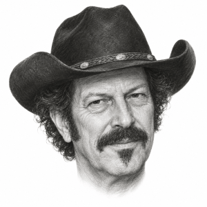 Pencil portrait of Kinky Friedman