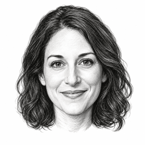 AI-generated head-only illustration of Lara Berman