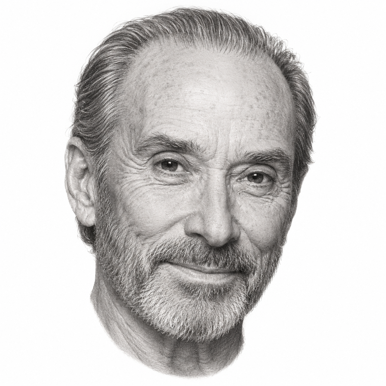 AI-generated pencil portrait of Lee Greenwood