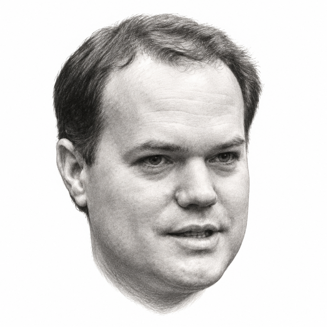 AI-assisted pencil portrait of Leopoldo Martínez