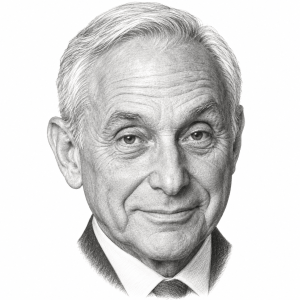 AI-generated pencil portrait of Les Wexner