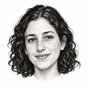 AI-generated head-only illustration of Lily Greenberg Call