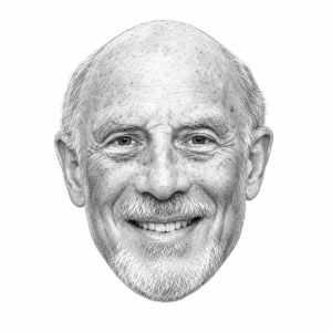 Pencil head portrait of Malcolm Shaw KC