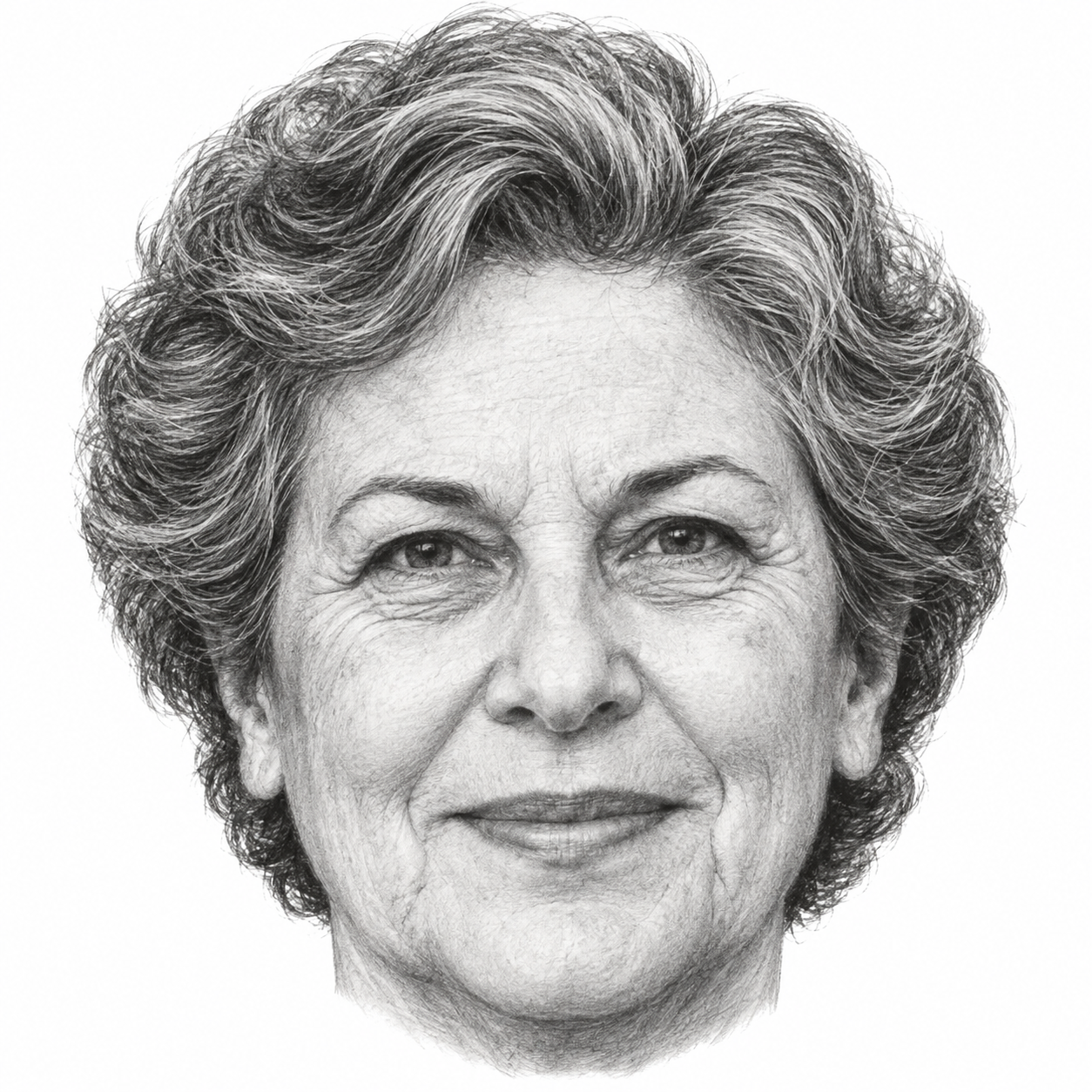 AI-generated head-only illustration of Marcia Freedman