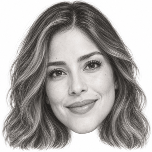 AI-assisted pencil head portrait of María Clara Rodríguez