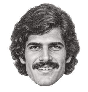 Pencil head portrait of Mark Spitz