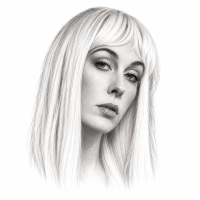 AI-assisted graphite portrait of Mary Knoblock