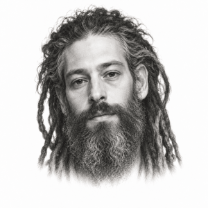 AI-assisted pencil portrait of Matisyahu