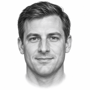 AI-generated pencil portrait of Max Miller