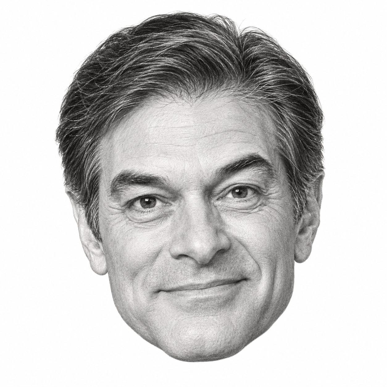 Graphite head portrait of Mehmet Oz
