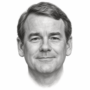 AI-generated pencil portrait of Michael Bennet