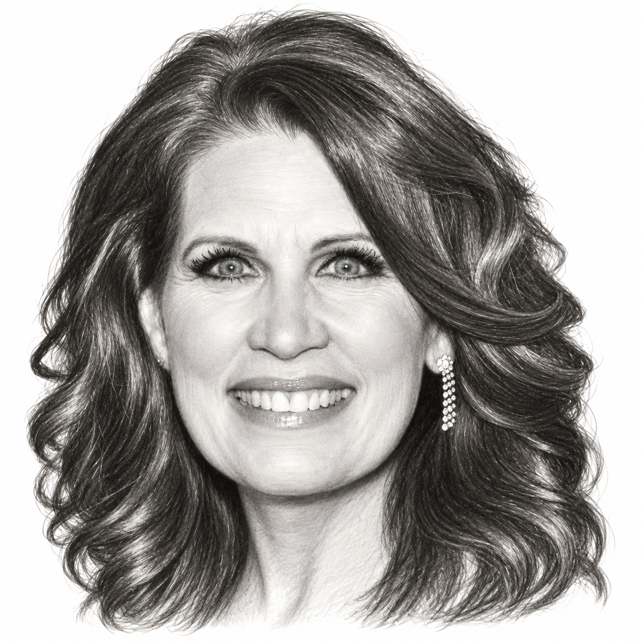 Pencil portrait of Michele Bachmann