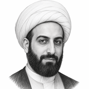 AI-generated pencil portrait of Mohammad Tawhidi
