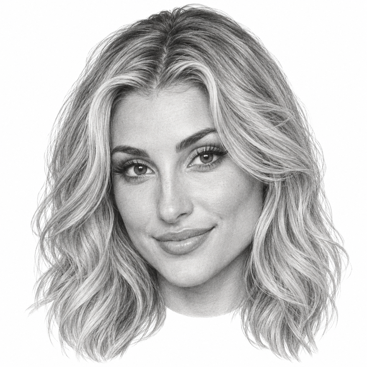 Pencil portrait illustration of Montana Tucker