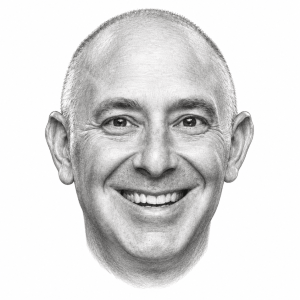 Head-only graphite portrait of Neil Barr