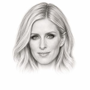 Pencil illustration of Nicky Hilton Rothschild