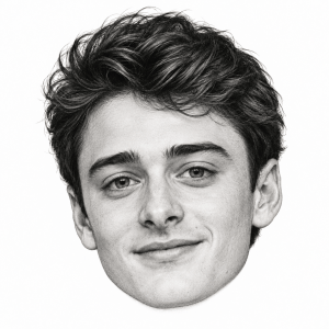 AI-assisted pencil portrait of Noah Schnapp