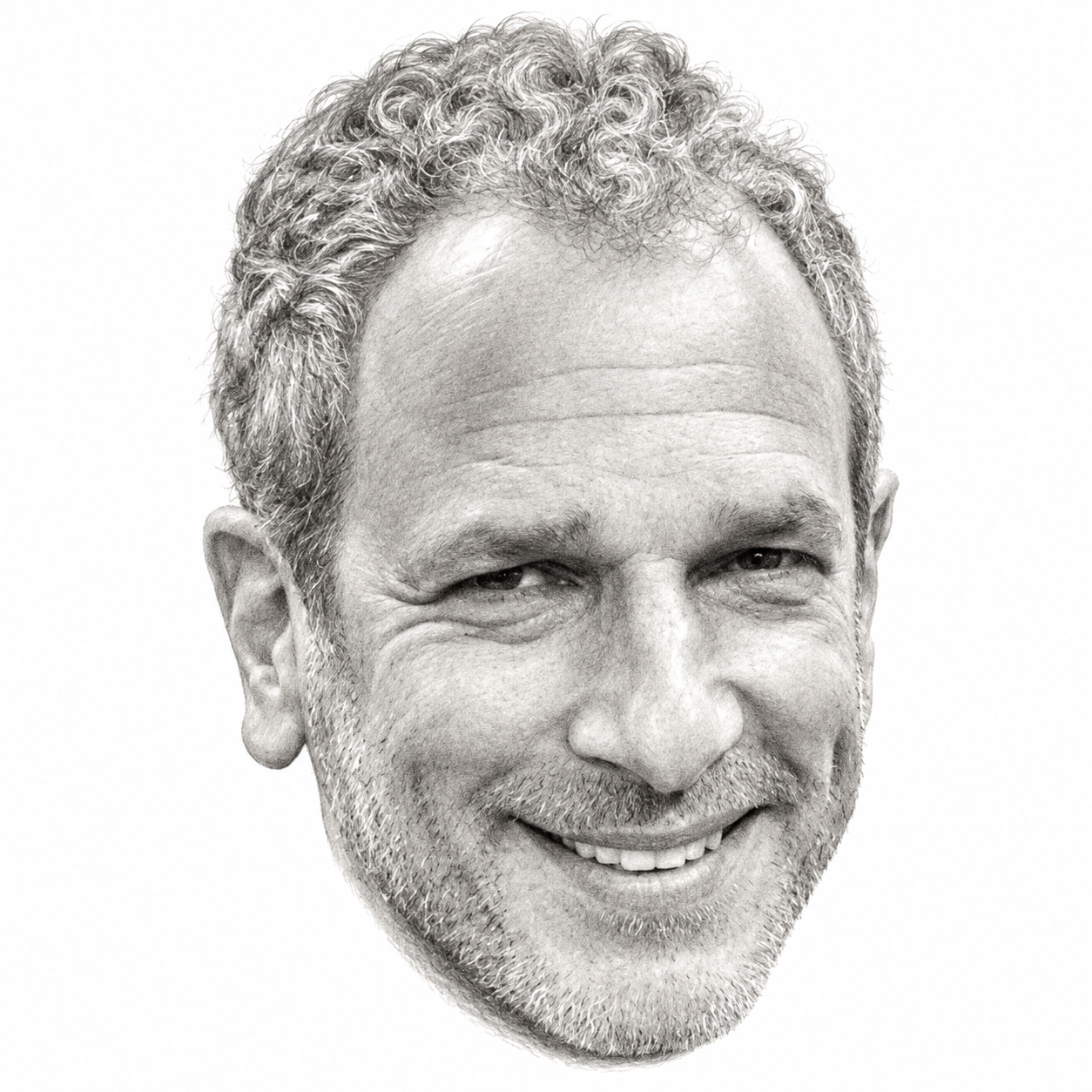AI-assisted pencil portrait of Norm Green