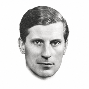 AI-assisted head-only pencil portrait of Orde Wingate